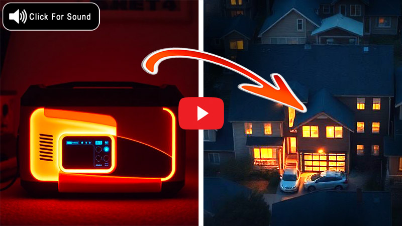Modern generator powering a bright home during a blackout.